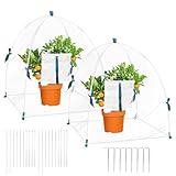 2 PCS Plant Covers Freeze Protection for Winter, Clear Outdoor Garden Frost Cover, Portable Mini Greenhouse, Transparent Waterproof Freeze Tent for Outdoors Potted Plants (Transparent)