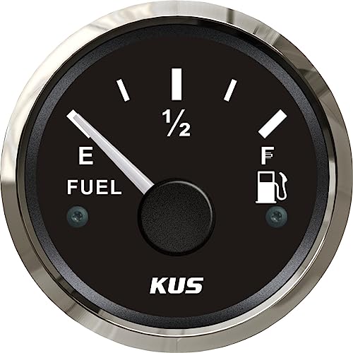 Jauge de niveau de carburant pour bateau avec cadran noir lisible
