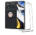 Produktbild GOKEN Hülle für Xiaomi Poco X4 Pro 5G + 2 Panzerglas, Schutzhülle TPU Silikon Handyhülle mit 360 Grad Drehung Fingerring Ständer, Stoßfest Bumper Case Soft Flex Cover, Roségold+Schwarz