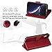 Arae Wallet Case for iPhone XR PU Leather flip case Cover [Stand Feature] with Wrist Strap and [4-Slots] ID&Credit Cards Pocket for iPhone XR 6.1 inch (Wine red)