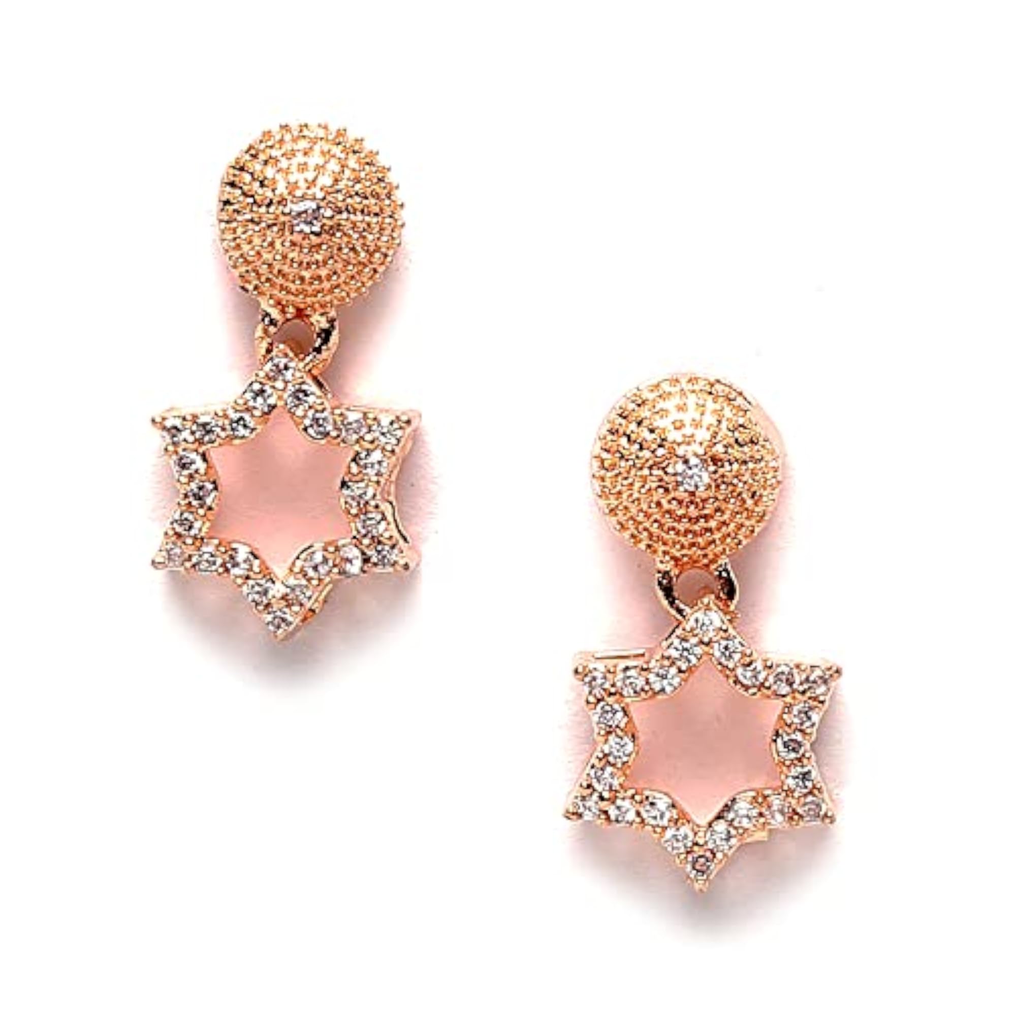 Rose Gold-Plated American Diamond Jewellery Set