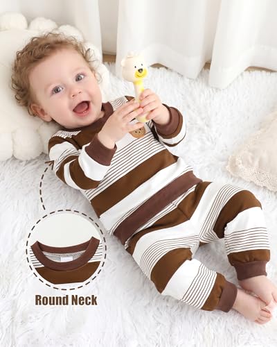 Image of NZRVAWS Toddler Baby Boy Clothes Infant Fall Winter Outfit Long Sleeve Pant Top Set 2Pcs Sweatshirt 0 Month-3 Years