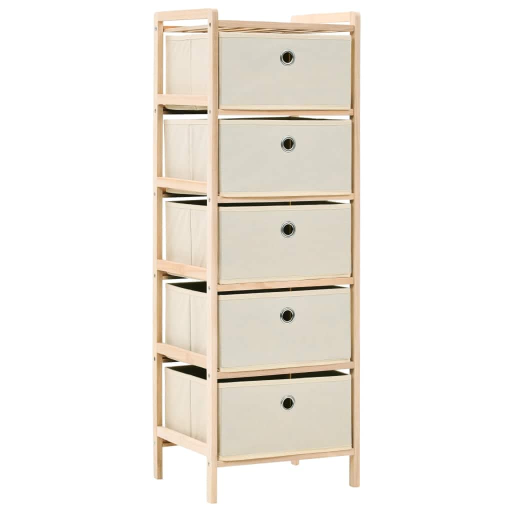 ZEYUAN Armadietto in Cedro con 5 Cesti in Tessuto Beige,Mobili,Armadietti e portaoggetti,Armadietti e stipi(SPU:246434)