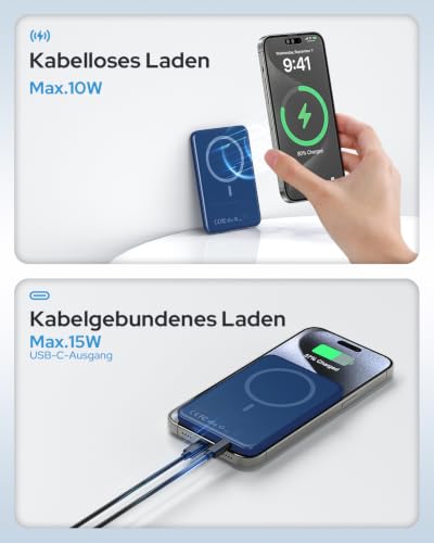 Powerbank für Magsafe, TRKOY Slim Magnetische Power Bank für iPhone 5000mAh – Ansicht 5