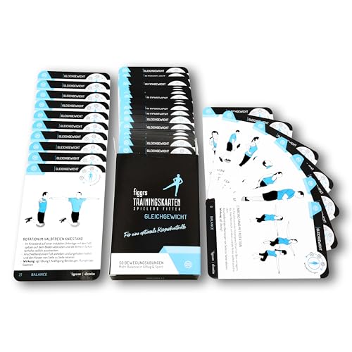 figgrs® Gleichgewicht - 57 Trainingskarten mit 50 Fitness Übungen für wirkungsvolles Balance- und Kräftigungstraining, Körperkontrolle und Sturzprophylaxe