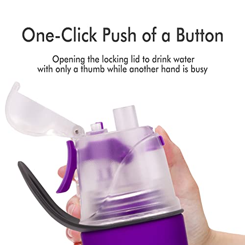 Linowos Drinking And Misting Sports Water Bottle, Non-Toxic Bpa Free, Fast Water Flow Opens With 1-Click, Portable Leak-Proof Spray Cup For Cycling Fitness Camping Hiking Outdoor #TOP3