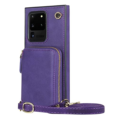 Étui pour dragonne en cuir violet Galaxy S21 Ultra : l'accessoire idéal de vos sorties