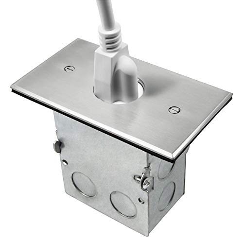 Enerlites Screw Cap Cover Floor Box Kit, 5” X 2.87” 1-Gang, 20A Tamper-Weather Resistant Receptacle Single Outlet, Watertight Gasket, Corrosive Resistant, Ul Listed, 975547-Ss, Stainless Steel (705547-Ss) #TOP3