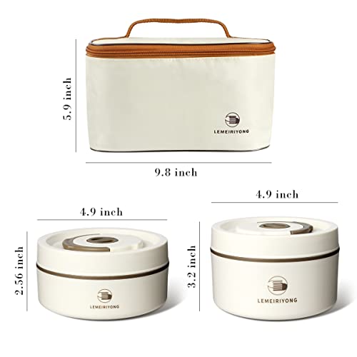 Keweis Bento Lunch Box Set, Insulated Lunch Containers With Thermal Bag, Stackable Stainless Steel Leakproof Lunch Boxes For Adults, Portable Food Container With Date Record, Set Of 4 #TOP5