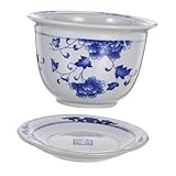 Toddmomy Keramik Blumentopf mit Passendem Untersetzer Künstlerischer Pflanzkübel im Asiatischen...