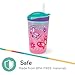 Nuby All in One Snack Bowl and No Spill Soft Straw Cup - Snack N' Sip Colors and Prints May Vary - Holds: 4.5 oz Container with Lid and 9 oz/ 270 ml Straw Cup (12 Months +)