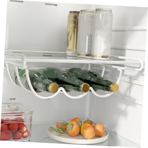 Soporte para botellas de hierro para refrigerador blanco miniatura 3