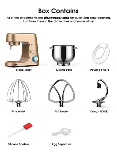 image for 9.5 QT Double Handle KUCCU Stand Mixer, 6 Speed with Pulse Electric Ki