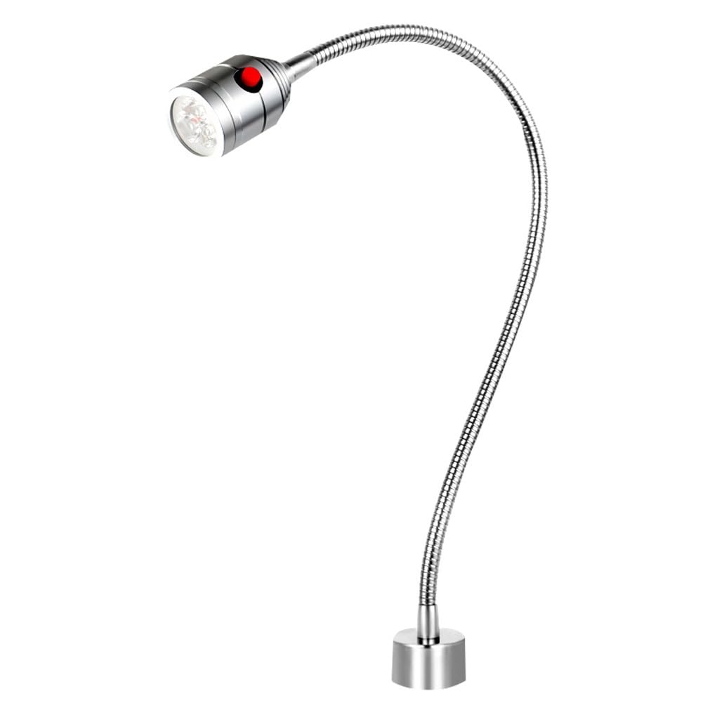 Przenośna magnetyczna lampa robocza z elastyczną łabędzią szyją, lampa robocza LED do maszyn, 120 lumenów/W, lampa robocza do maszyn, oświetlenie przemysłowe z podstawą magnetyczną (3 W24 V)