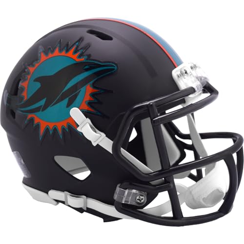 Miami Dolphins Black 2025 Rivalries Revolution Speed Mini Football Helmet - New in Riddell Box (This is a Mini Helmet)