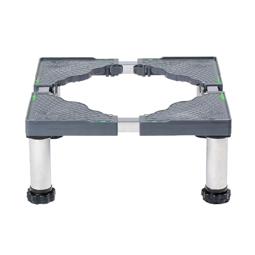 Base de Lavadora Soporte Lavadora base con función antideslizante y amortiguadora Ancho Ajustable 45-70cm para lavadora soporte secador frigorífico equipos estáticos Altura:19-22cm