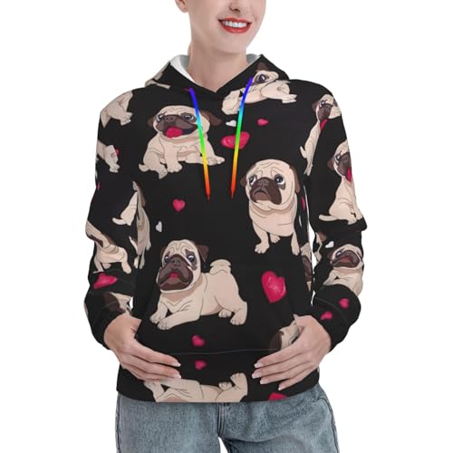Sweat à capuche carlin ajusté fini les vêtements sans forme pour femme
