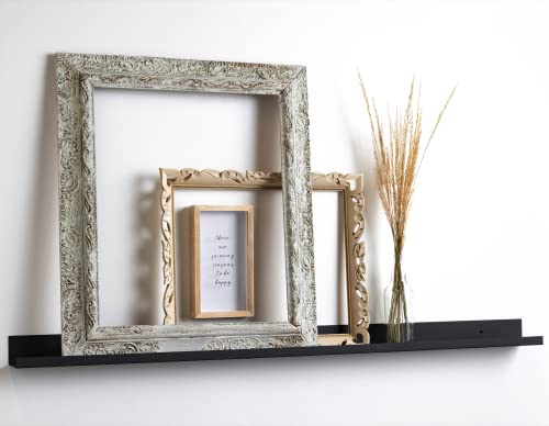 Infinite Design Floating Metal Wall Shelf – Minimalist Premium Floating Shelves Made In Usa | Easily Mounted, Perfect Floating Shelf For Your Living Room, Kitchen, Bathroom Or Bedroom | Black, 60 Inch #TOP23