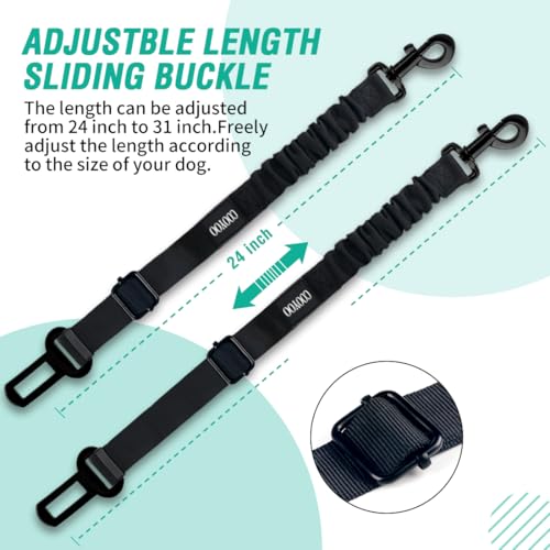 image for COOYOO Dog Seat Belt, Durability Retractable Dog Car Harness Adjustabl