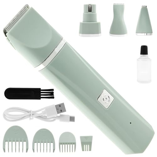 Cat Grooming Clippers Kit Cordless Low Noise Cat Clippers Kit Two Speed Cat Hair Trimmer Dog Hair Clipper Cat Shaver for Matted Fur Small Dog Grooming Kit Dog Paw Trimmer Pet Clipper for Cat (Green)