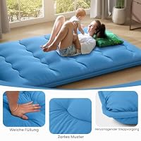 GIANTEX Bodenmatratze 140x200 cm, Futon Matratze Japanisch, Tatami Matte Faltbar & Tragbar, Klappmatratze mit Tragetasche & Abnehmbarer Bezug, Schlafmatte Schlafunterlage für Gästezimmer Schlafzimmer – Ansicht 5