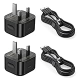 25W USB C Charger for Samsung 2 Pack Super Fast Charging with 3M USB C Cable Compatible for Samsung Galaxy S25/S24S23/S22 Ultra/FE 5G, Z Flip 3/Z Fold 3, Note 20/10 Series (UK Wall Plug)​