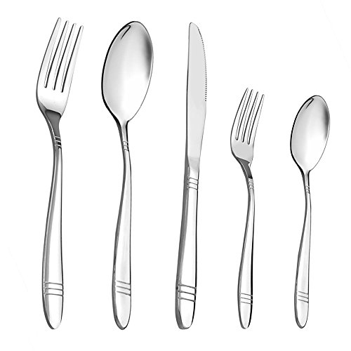 Morcte 80-Piece 18/10 Stainless Steel Flatware, Service for 16