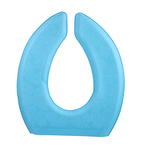NIYANGLE Alfombrilla Para Asiento De Inodoro Autoadhesiva Cojín De Inodoro Forma De Dona Color Azul Gruesa y Aislante Para Uso Baño Familiar