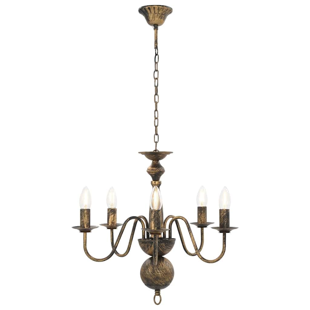 Vidaxl Chandelier Antique Black 5Xe14 Bulbs Hanging Lamp Pendant Lighting