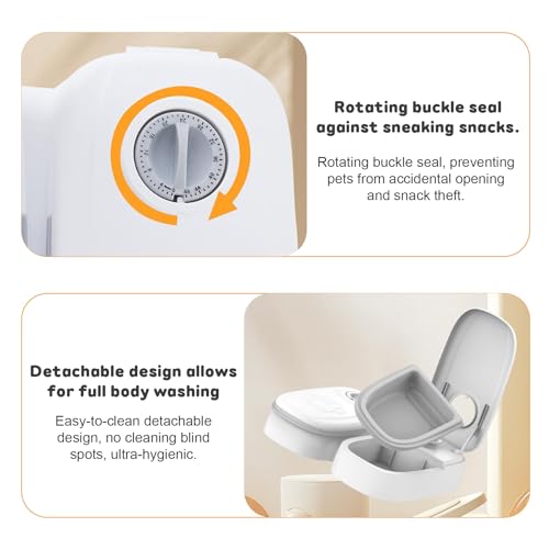 Idota Futterautomat für Katzen, 2 Mahlzeiten Automatischer Futterspender Hunde Katze mit 48 Stunden Timer, 350ml Trocken- und Nassfutterspender Automatic Feeder