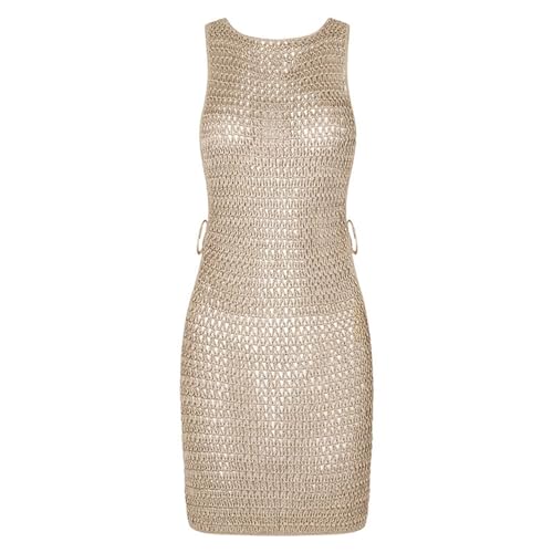 Pareo blanco como falda de playa de punto que estiliza y cubre tu bikini de forma ligera 3