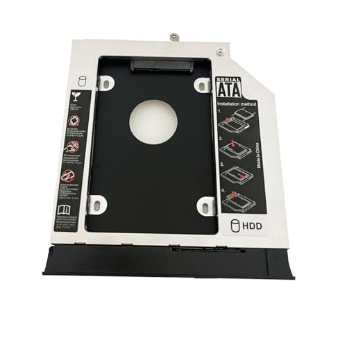 2nd HDD SSD Hard Drive Optical Bay Caddy for Lenovo IdeaPad 300-15IBR 300-15ISK with Faceplate / Bezel and Mounting Bracket