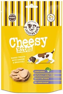 Laughing Dog - Cheesy Bites - Baked Dog Treats with Cheese & Broccoli - Naturally Wheat Free and Sugar Free, Perfect as Training Aid or Reward - 125g