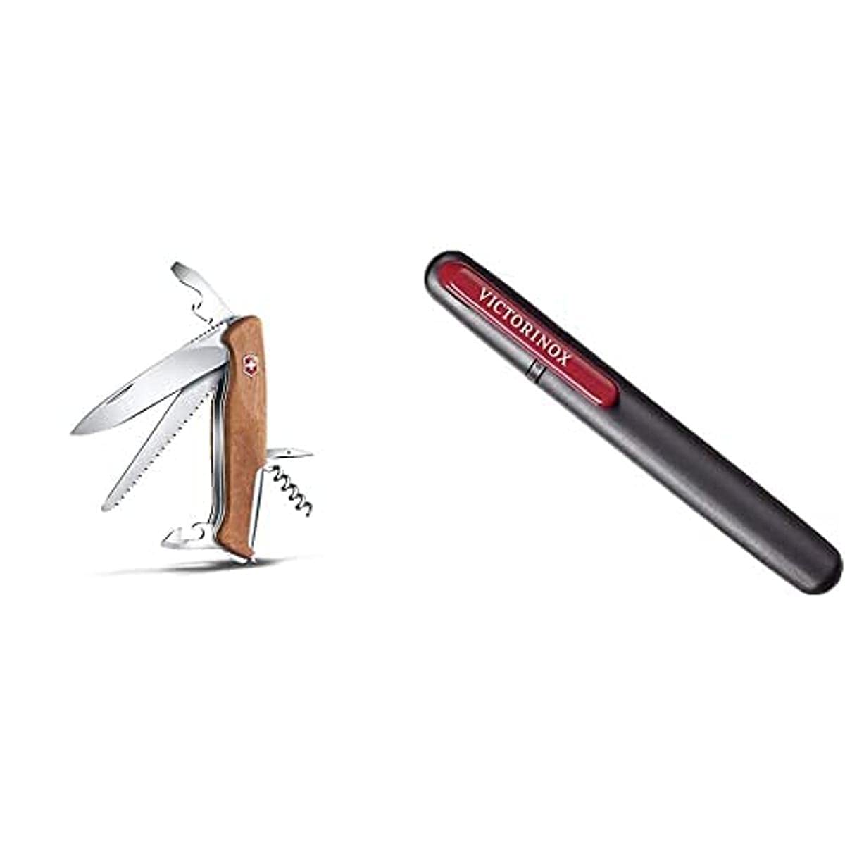 Victorinox Rangerwood Couteau suisse Unisex-Adult, Marron, 130 mm & Aiguiseur de Couteaux Duo