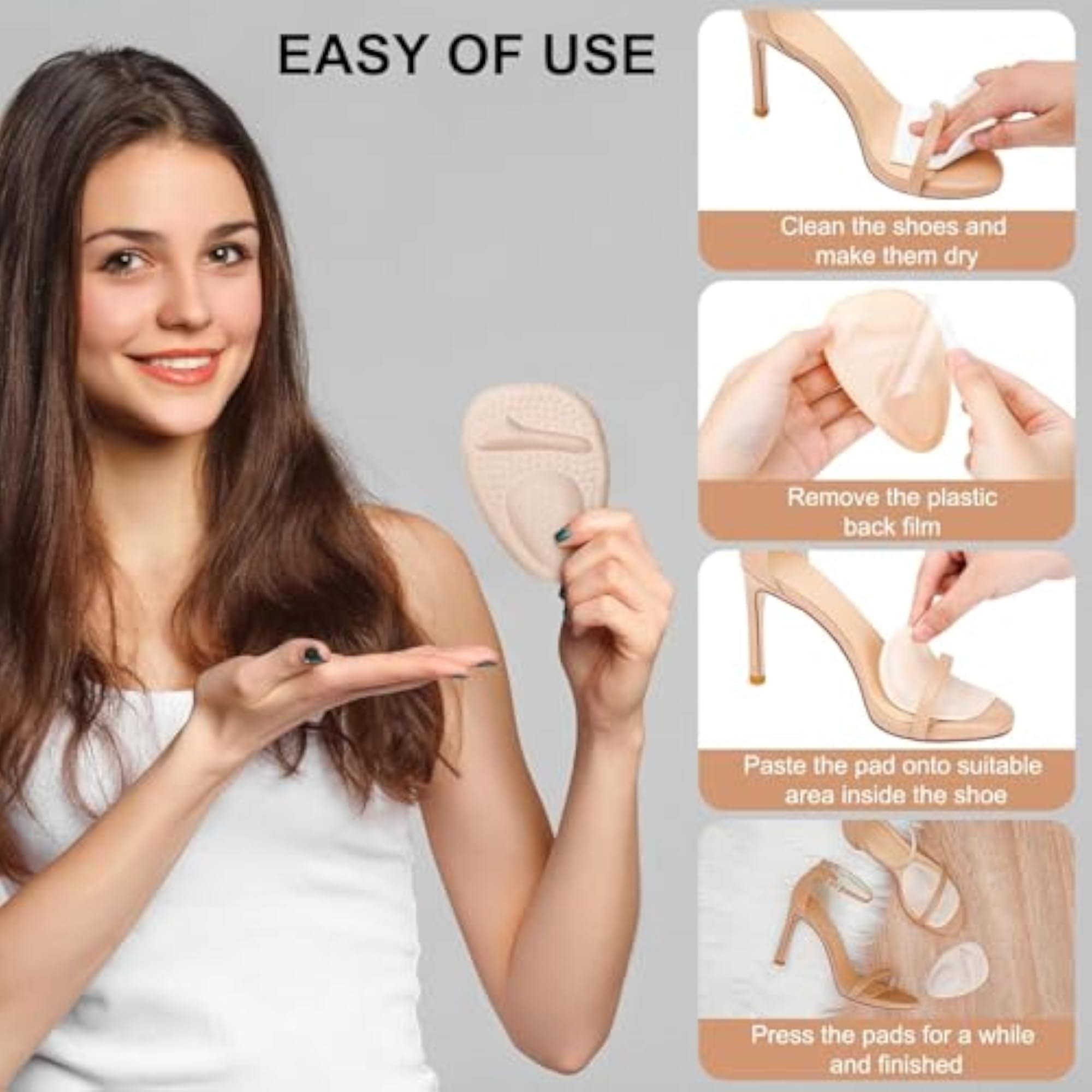 Metatarsal Pads for Women, High Heels Non-Slip Comfort (2 Pack)