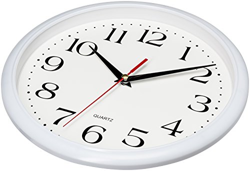 Bernhard Products White Wall Clocks 10 Inch, Set of 2 Silent Non Ticking Quality Quartz Battery Operated Round Easy to Read Home/Office/Kitchen/School Classroom Clock - Image 4
