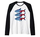 Acuario de Agua Dulce Blue Tetra Paracheirodon innesi Camiseta Manga Raglan