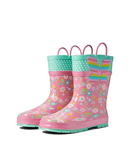 Western Chief Kids Flutter Rain Boot For Toddler, Little, And Big Kids - Rubber Upper With Butterfly Embellishments, Round Toe Design, And Stylish Footwear6 Toddler M Pink #TOP3