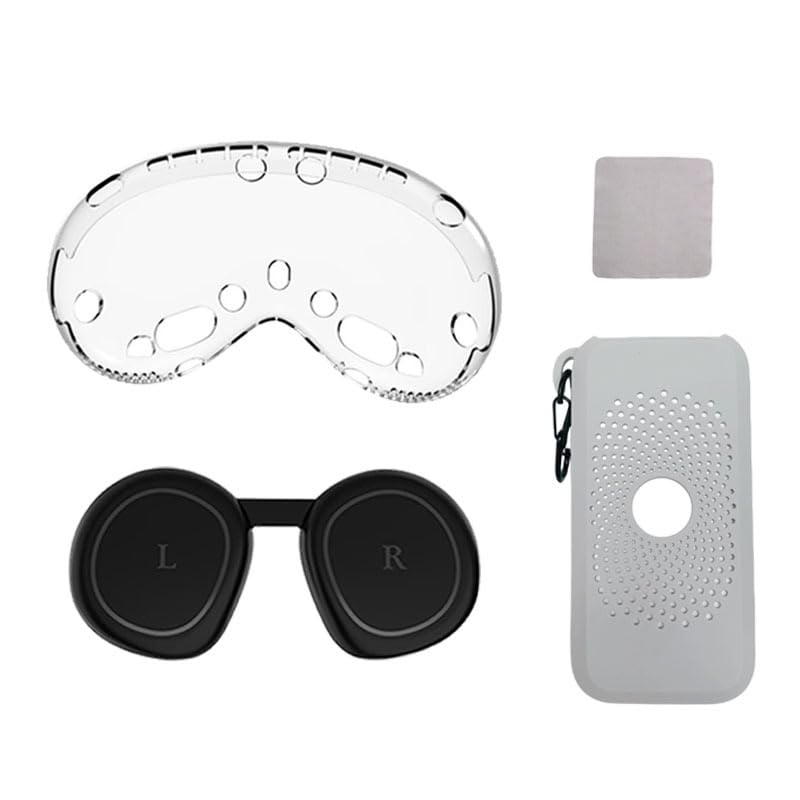 Havilah for Apple Vision Pro 4 in 1 Kit Lens Cover Battery Protection Case Accessories, Spec: A Style White Gray-image-26