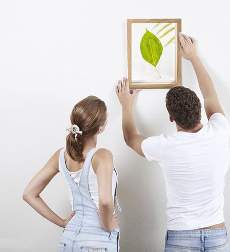 Image of Desi Rang Wooden Rectangular Frame For Wall Decor Table Top Hanging Any Green Or Dry Plant Leaf Picture Photo DIY Gift Home Decoration (Wood,Sqr,12X12Inch,With Dry Leaf)