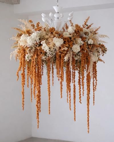 10 Pcs Flores de Amaranto Colgante Secas Marrón 23" miniatura 7