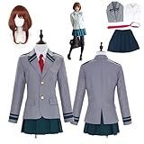 Ochako Uraraka Cosplay Disfraces MHA Personaje Fancy Vestir Adulto Uniforme Disfraces Conjunto completo Fiesta de carnaval de Halloween