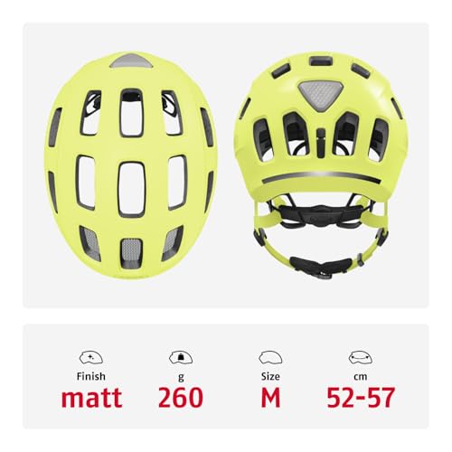ABUS Fahrradhelm Youn-I 2.0, Mono gelb, Größe M – Ansicht 3