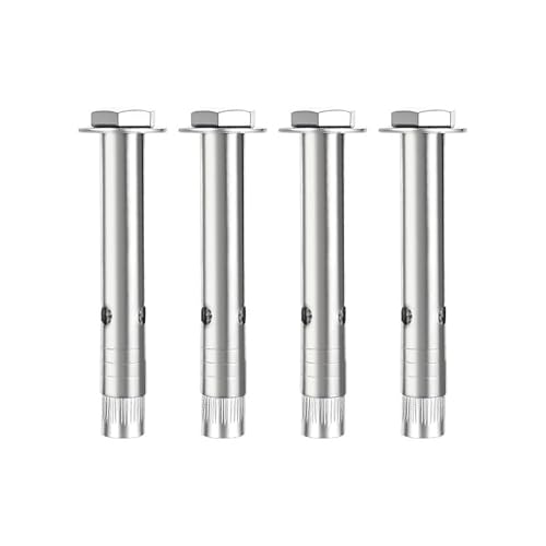 Expansion Bolts 4Pcs Stainless Steel Hex Screws Sleeve, Heavy Duty Fixing Anchors Bolts Nuts for Concrete、Wall Fixings