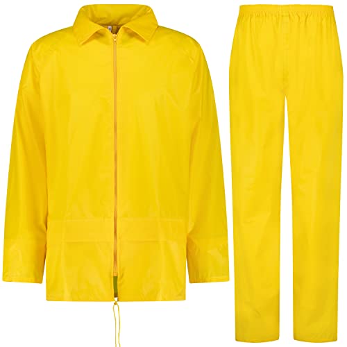 BWOLF Impermeabile Unisex Moto Tuta Antipioggia Giacca + Pantaloni con 2 Tasche per Uomo e Donna