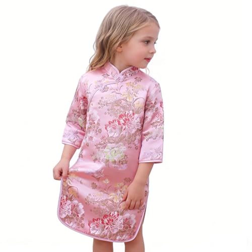 Vestido chino para niña Peony Rose Qipao rosa talla 16 miniatura 7