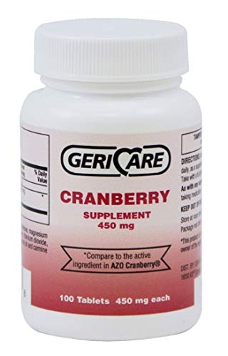 Geri Care Cranberry Pills 450MG 100Count (Helps You Fight Off Urinary Tract Infections)