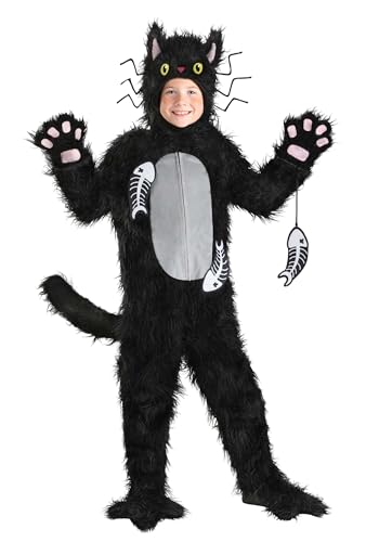 Disfraz completo de gato para niños con cola y capucha
