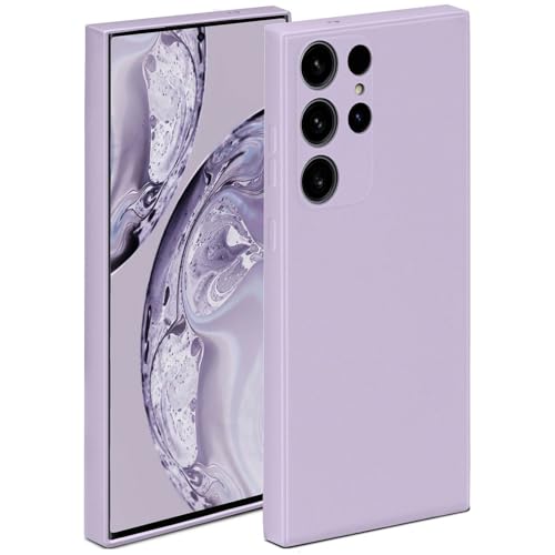 Coque Samsung S24 Ultra silicone avec bords surélevés anti-choc et protection caméra Lilas