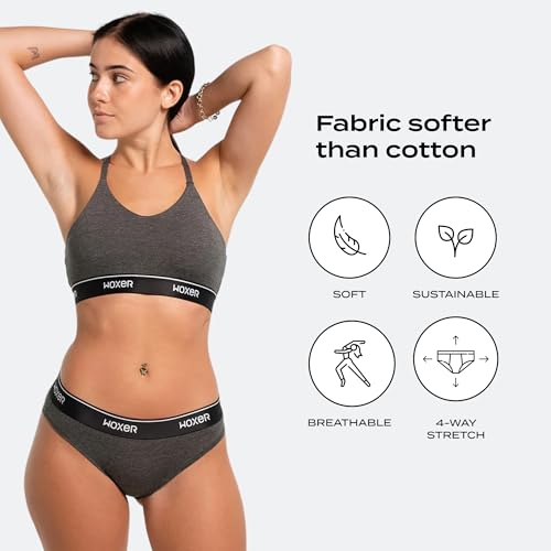 Woxer Womens Boxer Briefs Bikini Underwear, Bikini Style Panties, Soft Anti-Chafing, No Roll Inseam4